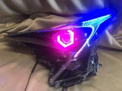 プリウス50 前期 3眼赤青紫 六角リング ポジ青⇔白 ウィポジ青