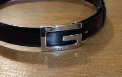☆GUCCI ☆ブラック ベルト ☆Gバックル☆70-28 Gucci Black Smooth Leather Double G Belt Size 70/28