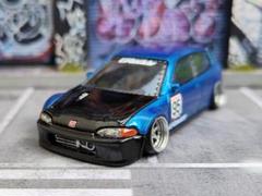 ホットウィールカスタム ホンダ シビック EG6黒 アルミリム段リム☆トミカ改造 ホットウィールカスタム ホンダ シビック EG6 走り屋✩段リム