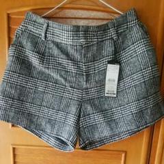 新品未使用　pium ハイウエストファーショートパンツ　グレーチェック pium ハイウエストファーショートパンツ - パンツアウトレット