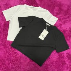 《未使用品》ZARA★クロップド丈 Tシャツ 2枚セットのサムネイル