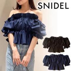 値下げ!snidel⭐︎新品未使用⭐︎ギャザーフリルオフショルブラウス SNIDEL】 ギャザーフリルオフショルブラウス チェック - メルカリ
