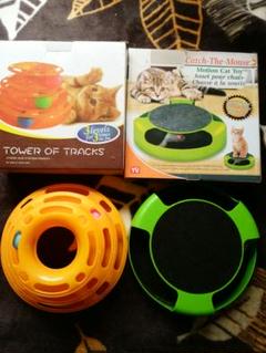 【猫おもちゃ】キャットボールタワー&くるくる猫遊び