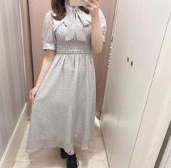 evelyn お年玉　モノグラム　ニット　ワンピース　アイスグレイ　最終お値下げ evelyn お年玉 モノグラム ニット ワンピース アイスグレイ 最終