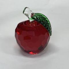 チェコ　CZ GLASS工房　作家もの　りんご チェコCZ GLASS工房作家ものりんご