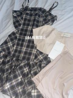 即日発送❣️andmary Karen check mini dress beig andmary Karen check mini dress beige - メルカリ