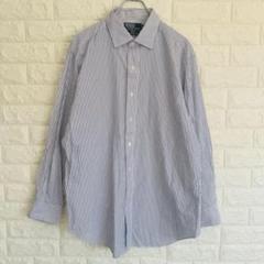 Polo ポロラルフローレン ストライプ シャツ ブルー 43-86 XLサイズ