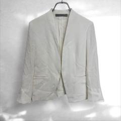 D4》theory luxe テーラードジャケット ホワイト　ノーカラー　32