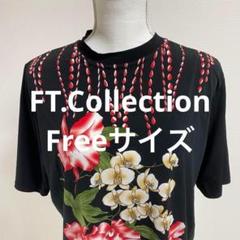 FT.Collection 花柄 半袖Tシャツ 黒 Fトップス ファッション