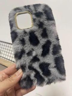 iphone11 対応 ふわふわ ヒョウ柄 iphoneケース おしゃれ