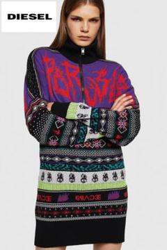 メーカー直送】 ド派手◎DIESEL カシミヤ混 XSサイズ パープル ニット 日本通販サイト 翌日配送 カシミヤニット ニット カシミヤ DISEL ディーゼル ニット/セーター