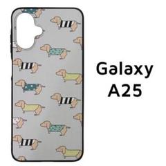 Galaxy A25 5G グレー ダックスフンド 犬 カバー