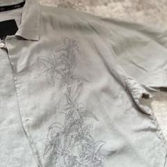 入手困難 SEANJOHN ショーンジョン リネン半袖シャツ 刺繍 開襟 Lのサムネイル