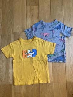 GAPロゴイエローTシャツと恐竜柄ブルーTシャツセット