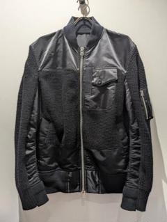 新品・レア）Sacai MA-1 ドッキング　ニットブルゾン（ブラック）サイズ2 sacai - sacai / サカイ | 異素材 MA-1 ニット ドッキング