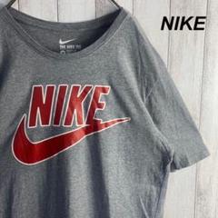 NIKE Tシャツ グレー ビックロゴ スウォッシュロゴ M