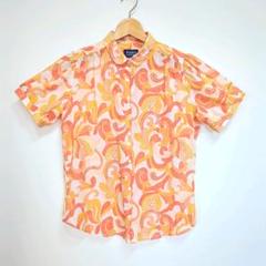 ★日本製 PEARLY GATES 総柄 半袖 ラウンドカラー シャツ