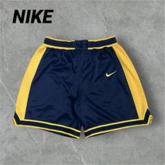 【銀タグ】NIKE ハーフパンツ　ミシガン　ネイビー　イエロー　90s 美品　L