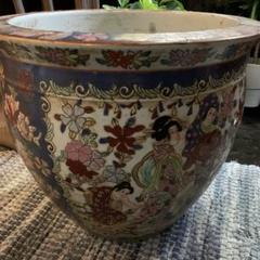 AKa6732　時代　火鉢　幅　約３９ｃｍ　奥行き　約３９ｃｍ　高さ　約１９ｃｍ AKa6732時代火鉢幅約39cm奥行き約39cm高さ約19cm
