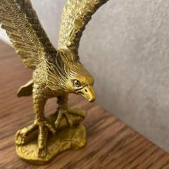 鷹　置物　銅　ゴールド　鳥　インテリア　彫刻　開運　風水　金運
