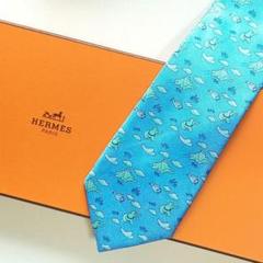 美品 エルメス HERMES ネクタイ シルク動物柄 / ゾウ