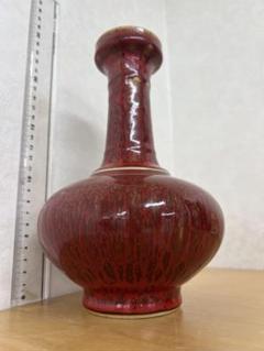 中国清朝　康熙年製紅釉長頸瓶骨董　唐物　アンティーク　古美術品　骨董　江戸　青磁 中国清朝 康熙年製紅釉長頸瓶骨董 唐物 アンティーク 古美術品