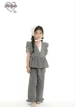 mollybin / チェック　セットアップ　2点　キッズ　トップス　パンツ