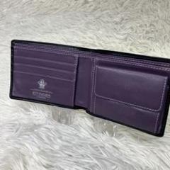 ✨エッティンガー ✨二つ折り財布 メンズ　ブラック パープルのサムネイル