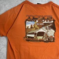 【希少】HARLEY-DAVIDSON Tシャツ ヴィンテージ 両面 オレンジ