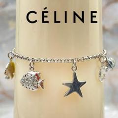 CELINE セリーヌ　チャーム　ラインストーン　ブレスレット　アンクレット CELINE セリーヌ チャーム ラインストーン ブレスレット