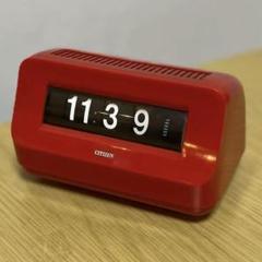【メンテ済み・動作正常】CITIZENパタパタ時計 リーフタイム018 赤黒 メンテ済み・動作正常】CITIZENパタパタ時計 リーフタイム018