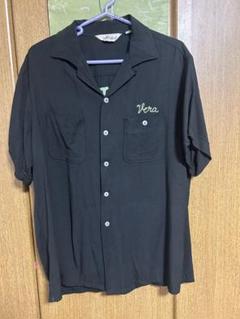 50sレーヨンボーリングシャツ　ブラック