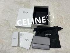 CELINEトリフォールドウォレット カーフスキン 付属品完備 三つ折り財布