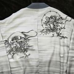 和服 和柄 風神雷神 和モード Japan Jacket kimono