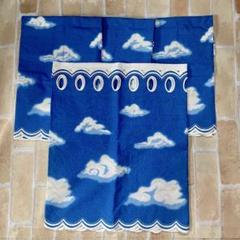 新品、クラウドデザインカフェカーテン 150x46cm 4点セット
