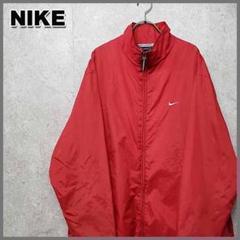 古着 ナイキ NIKE 刺繍ロゴ ナイロンジャケット レッド XL