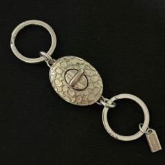 coach コーチ ターンロック シグネチャー柄 キーリング 0819001