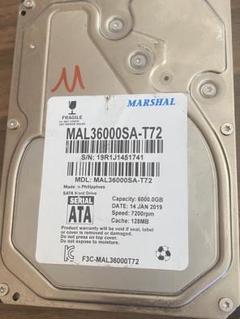Marshal MAL36000SA-T72 6TB 約15000時間
