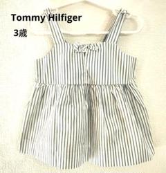 [美品]3歳 Tommy 女の子トミー ブルー ストライプ トップス シンプル
