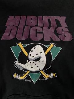 90s 米国製 LOGO7 MIGHTY DUCKS Disney長袖パーカー