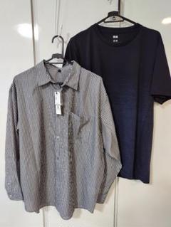 【COCA 】 トライプ長袖シャツ 【ユニクロ】Tシャツ　2枚セット