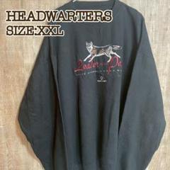 HEADWARTERS スウェット 黒 アニマル刺繍　ウルフ XXL