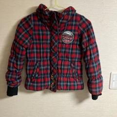 女の子キッズ チェック柄中綿コート 130