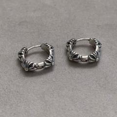 シルバー925 クロスデザインフープピアス silver925