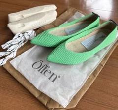 Offen オッフェン 37 フラットシューズ ライトグリーン - メルカリ