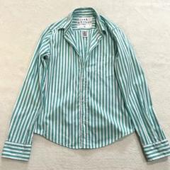 Frank&Eileen　ストライプシャツ　BARRY グリーン　USA製　XS