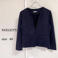 ☆NOLLEY'S ノーカラージャケット ネイビーsize 40サイズL