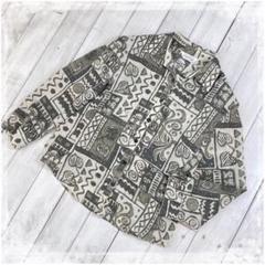『Port Pait』総柄　シャツ　アロハ柄　肩パット入