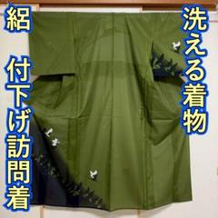 KN4652 絽 付下げ訪問着 身丈152cm 洗える着物 夏着物 化繊