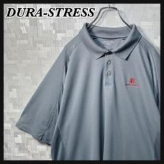 DURA-STRESS 刺繍 ロゴ ポロシャツ 2XL グレー 灰色 US 古着